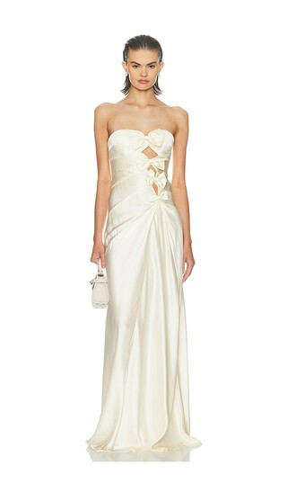 The Silk Faye Dress in Egg Shell | Revolve Clothing (Global)