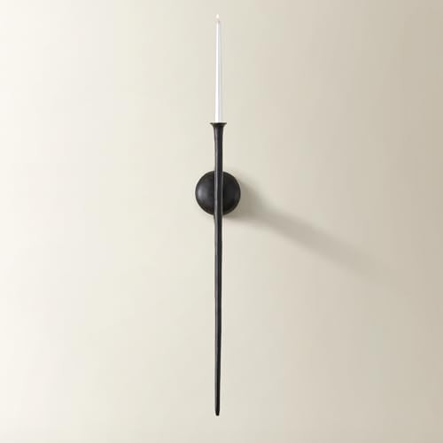 Z Gallerie 1Pcs Aspar Wall Candle Sconce, 33 Inch Long Black Finish Wall Mount Candle Holder, Retro Chic Vintage Timeless Wall Decor for Living Room Bedroom Entryway, Candles Not Included | Amazon (US)