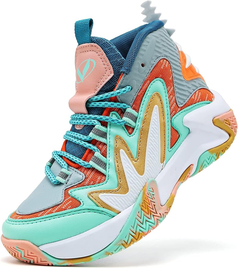 VITUOFLY Kids Basketball Shoes Boys Air Cushion Sneakers Girls Mid Top School Hoops Shoes Non-Sli... | Amazon (US)