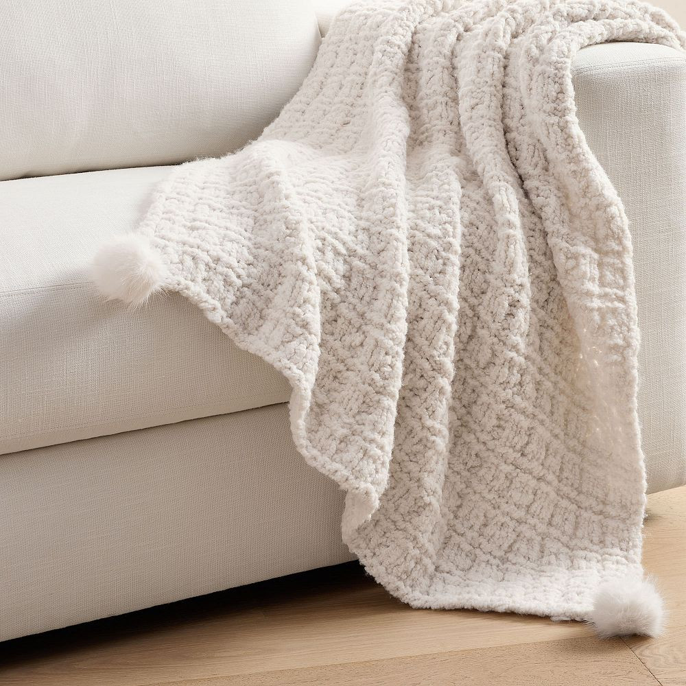 Cloud Hug Pom-Pom Throw | Pottery Barn Teen