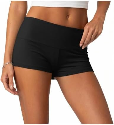 Ekouaer Womens Fold Over Shorts Sexy Low Waist Lounge Shorts Y2K Pajama Micro Bottoms Summer Fold... | Amazon (US)