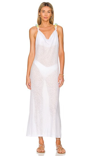 Chain Cowl Neck Dress in White | Revolve Clothing (Global)
