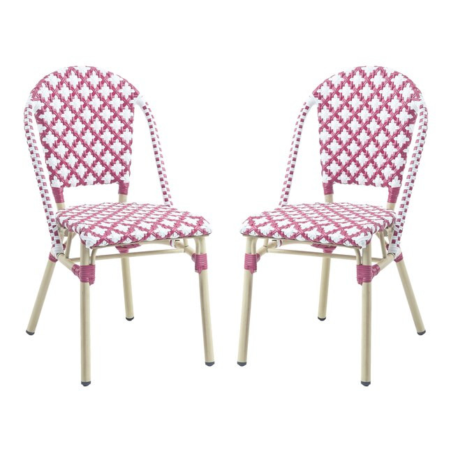 Furniture of America 2 Wicker Natural Tone Aluminum Frame Stationary Dining Chair with Woven Seat | Lowe's