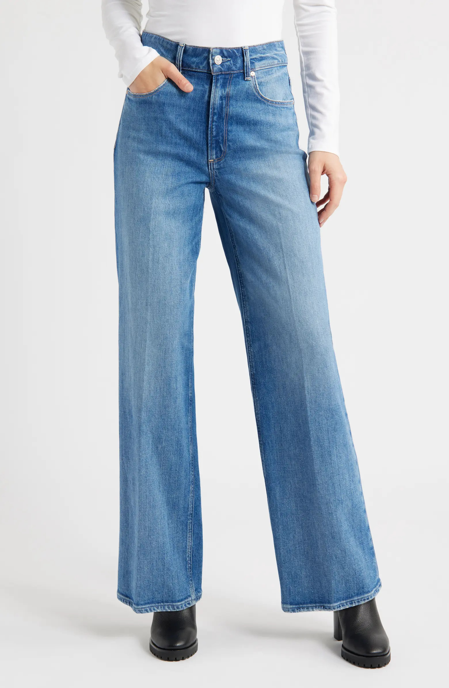 PAIGE Sasha High Waist Wide Leg Jeans | Nordstrom | Nordstrom