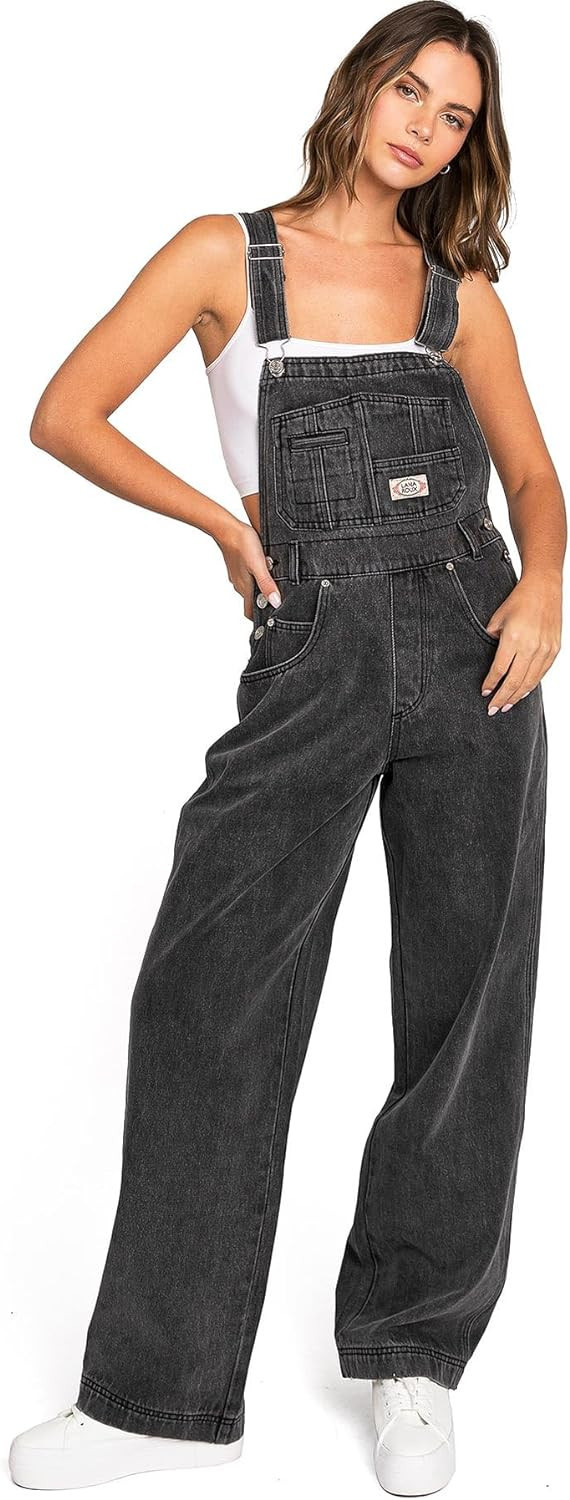 Lana Roux 90s Retro Revolt Dungaree Utility Denim Jumpsuit Jean Overalls | Amazon (US)
