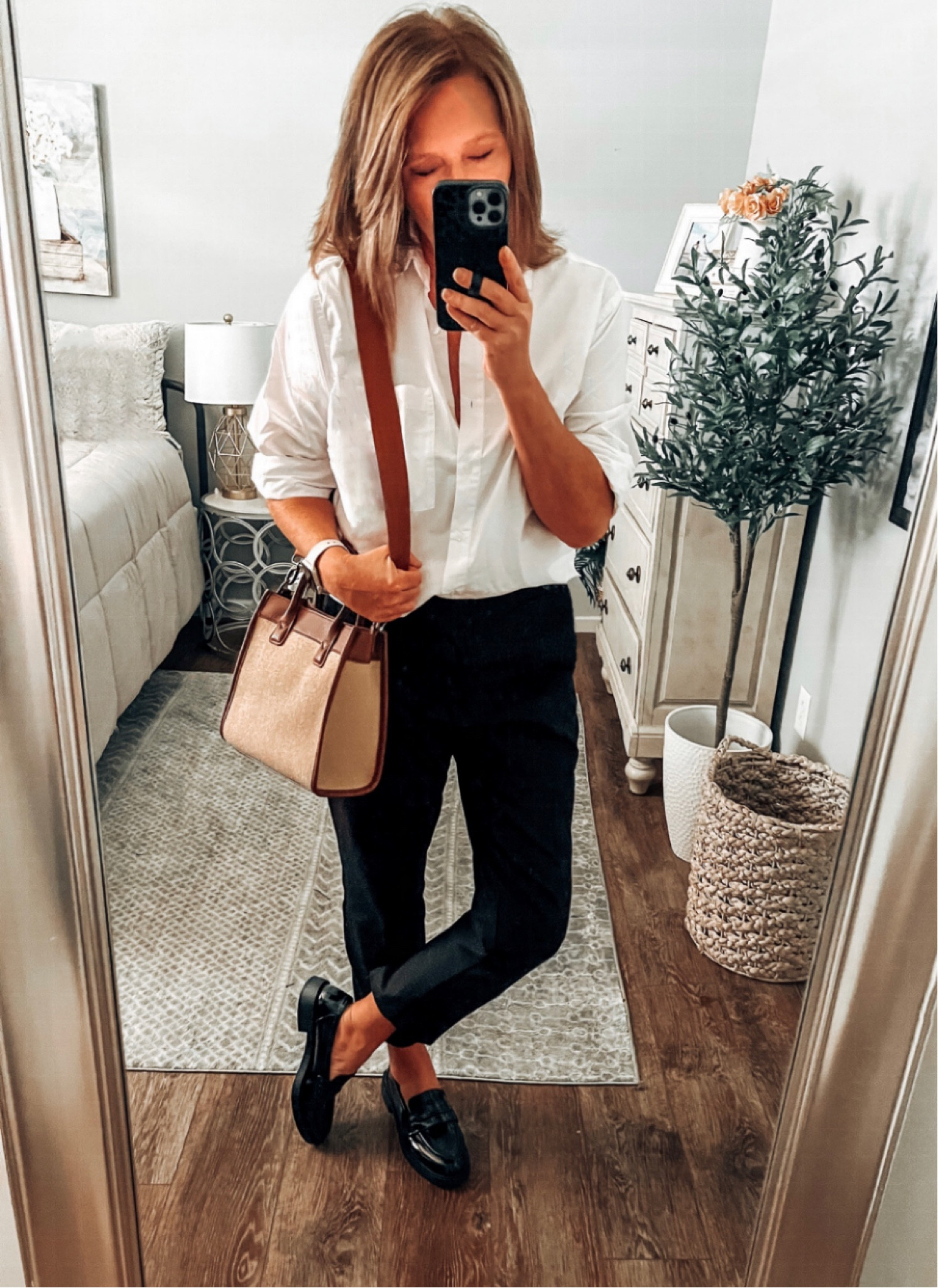 Classic everyday fall outfit from Walmart. Time and Tru cropped ankle pants styled with a classic white oversized button down shirt and Time and Tru loafers ( they are VERY comfortable!)all fits TTS

Walmart fashion, Walmart finds, Walmart new arrivals, Walmart outfits, workwear, work outfit, business casual, fall outfits, fashion over 40



#LTKunder50 

#LTKworkwear #LTKsalealert #LTKfindsunder50