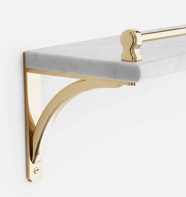 Lorraine Marble Shelf, Rail & Bracket Set | Rejuvenation