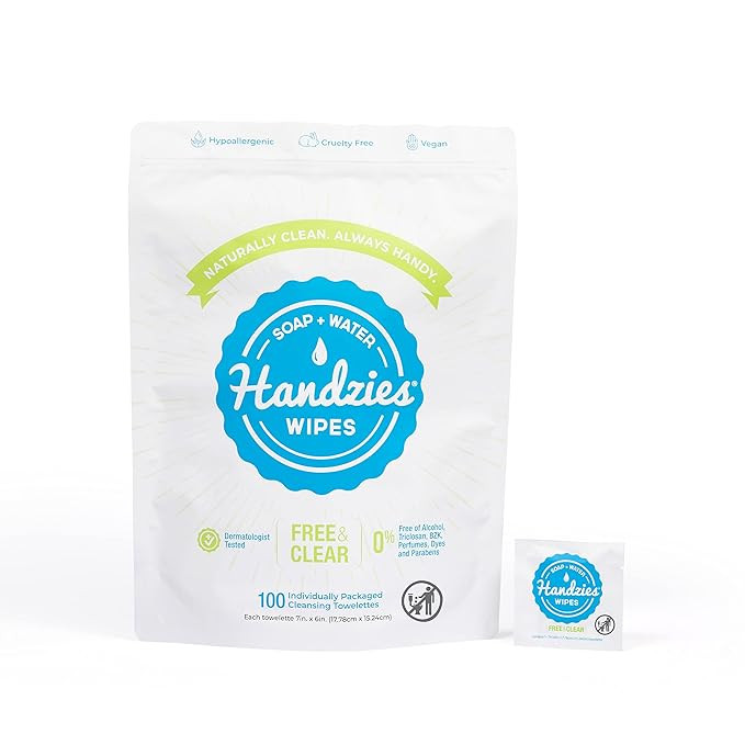 Natural Soap and Water Hand Wipes, Free and Clear, Individually Packaged Singles (100) | Amazon (US)