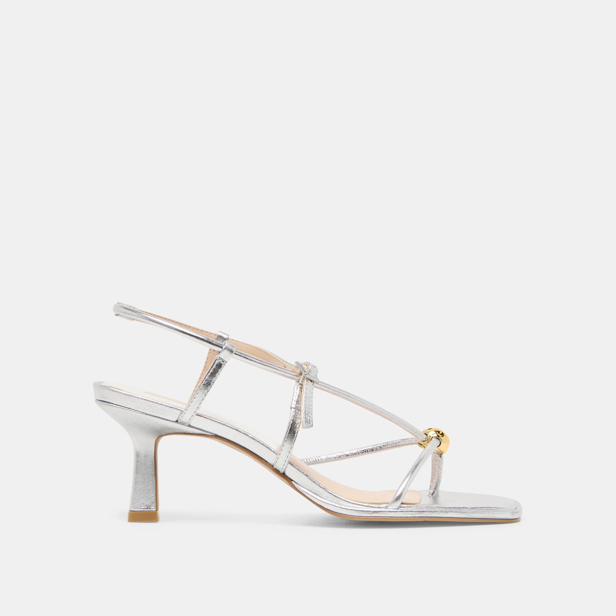 Mylee Heels Silver Distressed Leather | DolceVita.com