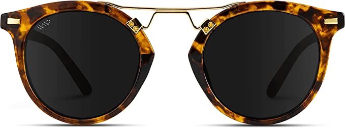 WearMe Pro - Polarized Round Vintage Retro Mirrored Lens Women Metal Frame Sunglasses | Amazon (US)