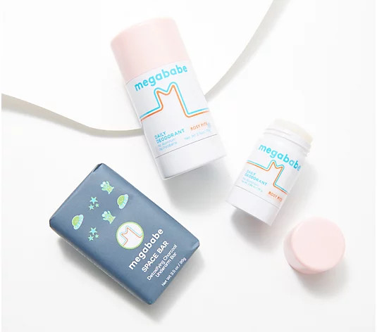 Megababe Daily Deodorant Home & Away with Space Bar Soap - QVC.com | QVC