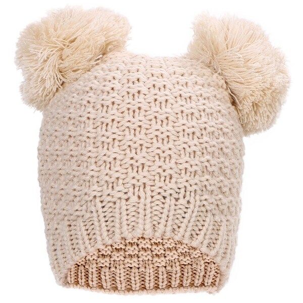 Simplicity Women's Cute Knit Fuzzy Pompom Winter Beanie Hat | Bed Bath & Beyond