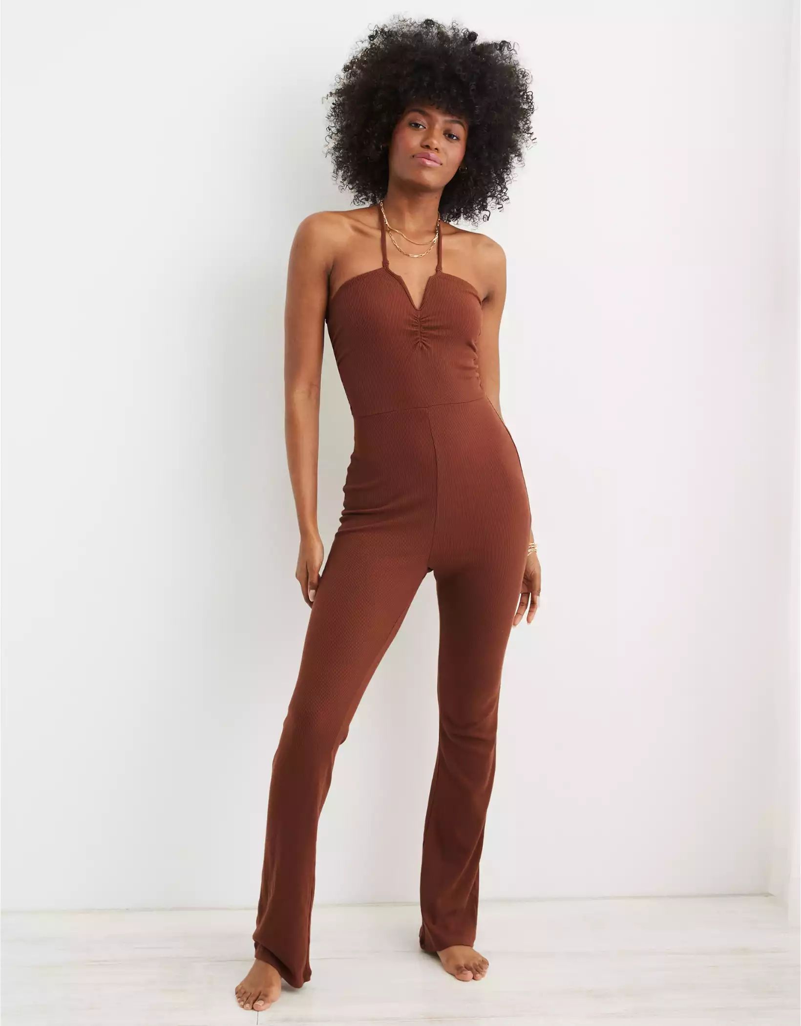 Aerie Halter Ribbed Jumpsuit | Aerie