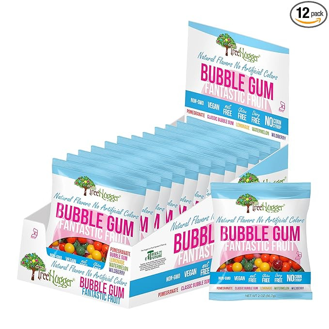 Tree Hugger Fantastic Fruit Bubble Gum, Natural Flavors, No Artificial Colors, 2 Ounce (Pack of 1... | Amazon (US)