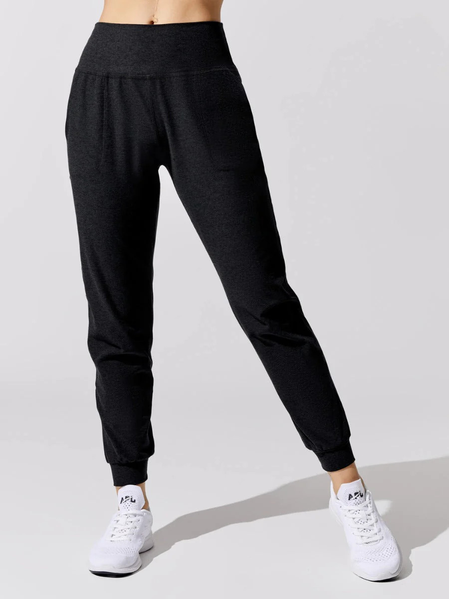 Beyond Yoga Spacedye Midi Jogger - Darkest Night - Size XS | Carbon38