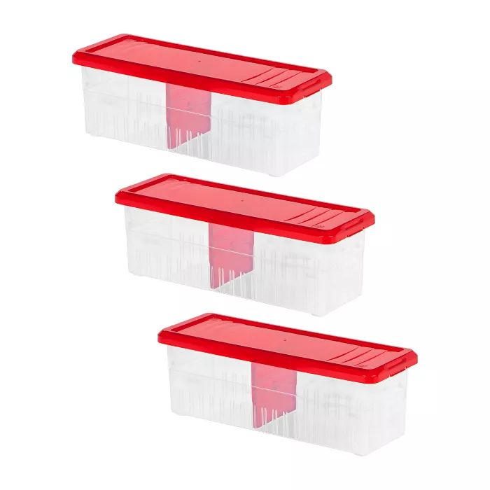IRIS 3pk Ribbon Storage Box Red | Target