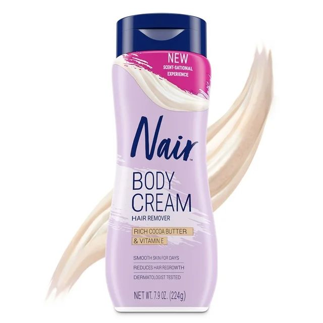 Nair Body Cream Hair Remover, Cocoa Butter and Vitamin E, Body Hair Removal Cream for Women, 7.9 ... | Walmart (US)