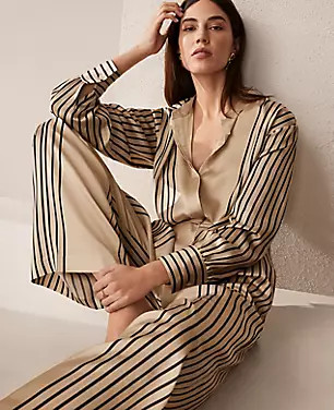 Stripe Frame Collared Shirt | Ann Taylor (US)