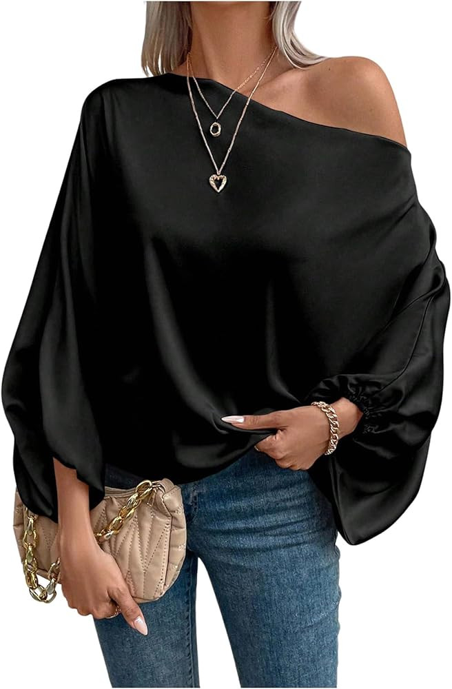 Verdusa Off The Shoulder Blouses for Women 3/4 Length Sleeve Tops Dressy Casual Blouse | Amazon (US)
