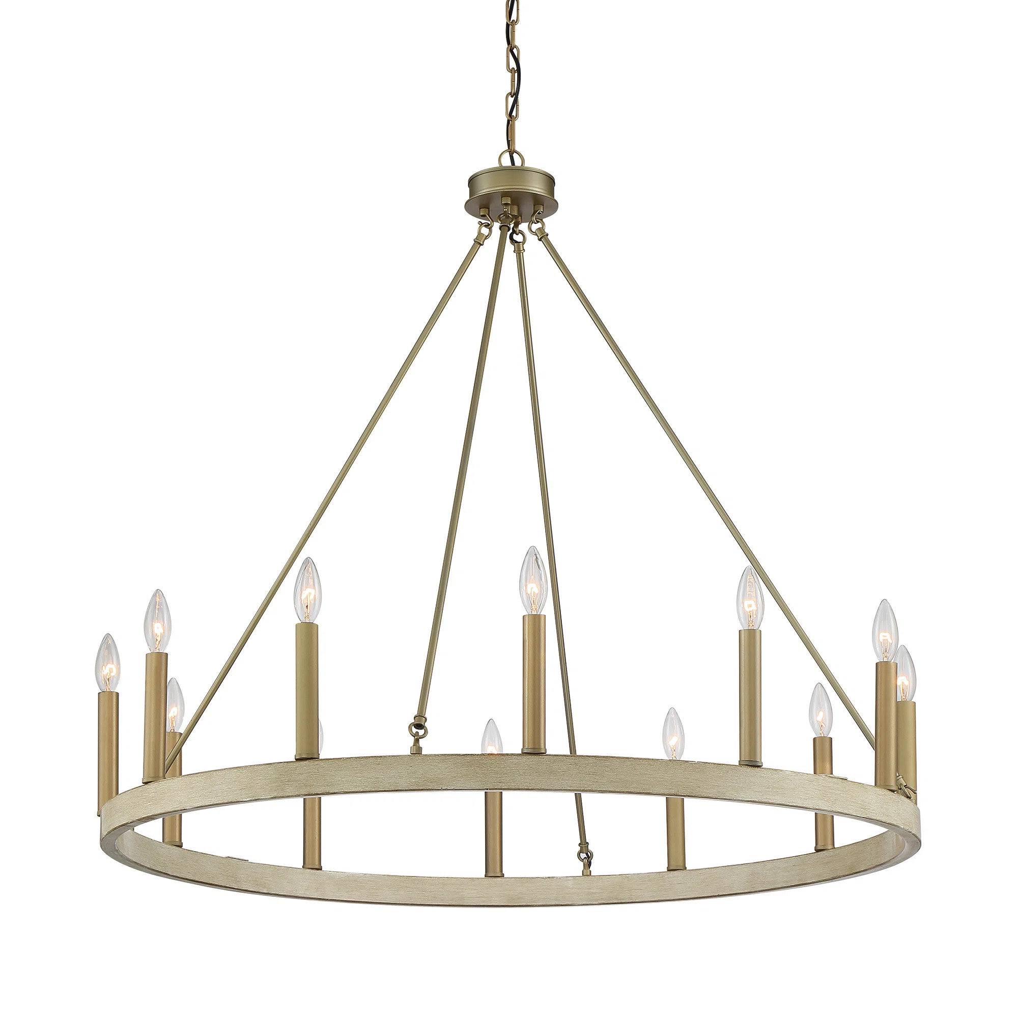 Madalyn 12 - Light Candle Style Wagon Wheel Chandelier | Wayfair North America