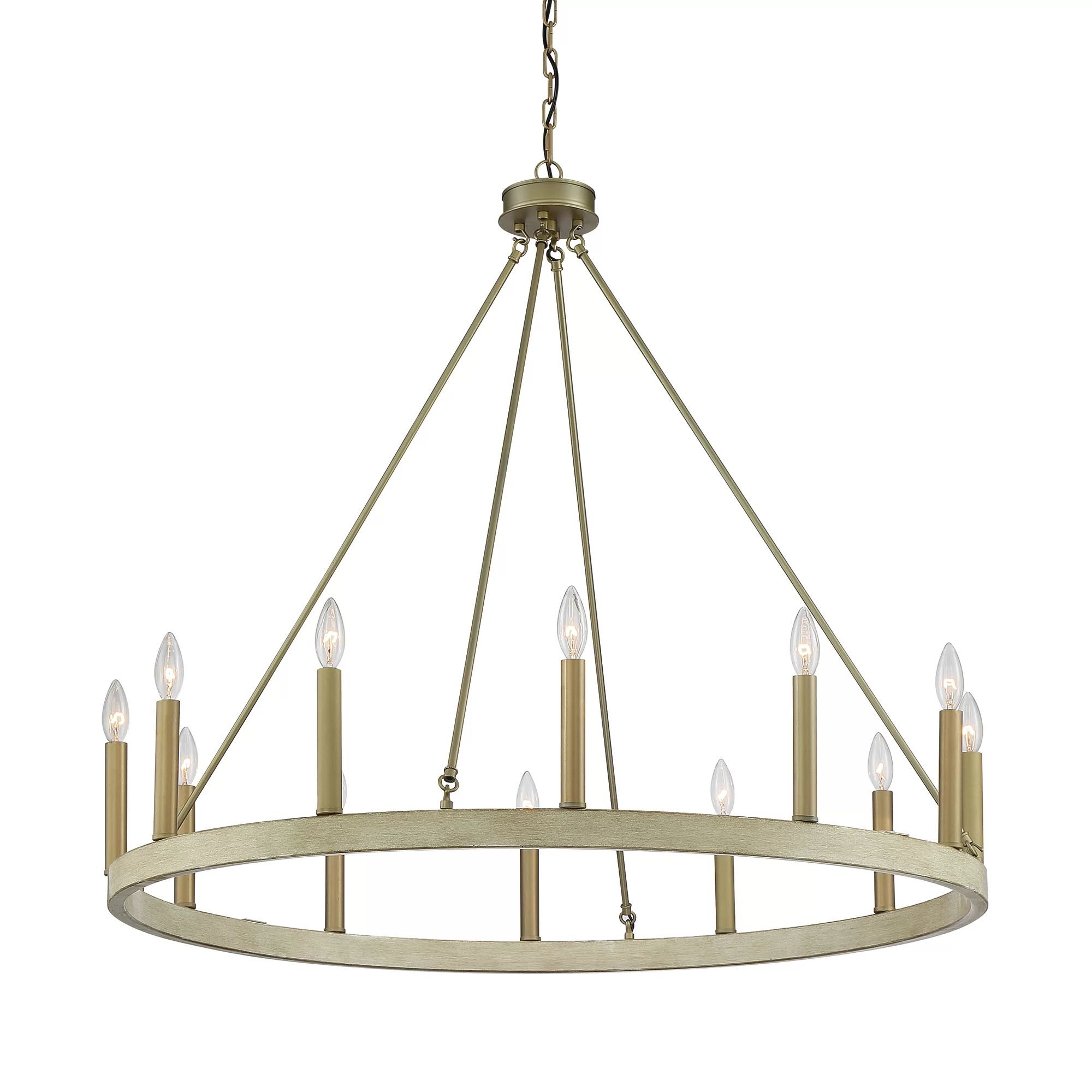 Madalyn 12 - Light Candle Style Wagon Wheel Chandelier | Wayfair North America