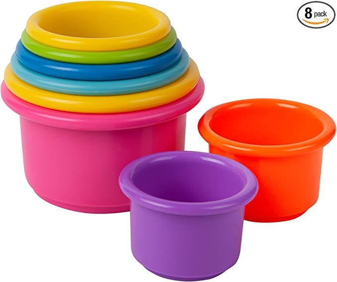 The First Years Stack Up Baby Cups, Bathtub Toys for Kids, 4.8 Ounce (Pack of 8) | Amazon (US)