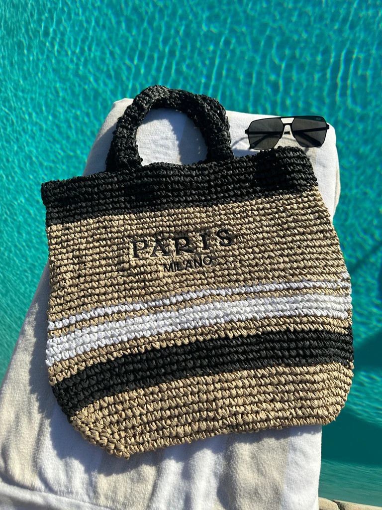 NEW!! “Paris” Raffia Bag | Glitzy Bella