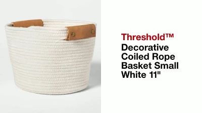 11" Decorative Coiled Rope Square Base Tapered Basket Cream - Threshold™ | Target