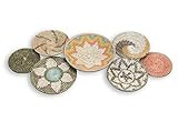Set 7 Wall Hanging Plate, Wall Basket Set, Boho wall art, Set of 7 wall baskets, Wicker Bowl, Africa | Amazon (US)
