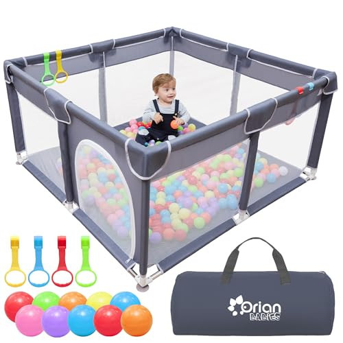 Orian Baby Playpen 50x50 Large Playpen for Babies and Toddlers, Oxford Fabric, Indoor & Outdoor Play Pen, 10 Colorful Balls, 4 Pull Up Rings, Carry Bag | Amazon (US)