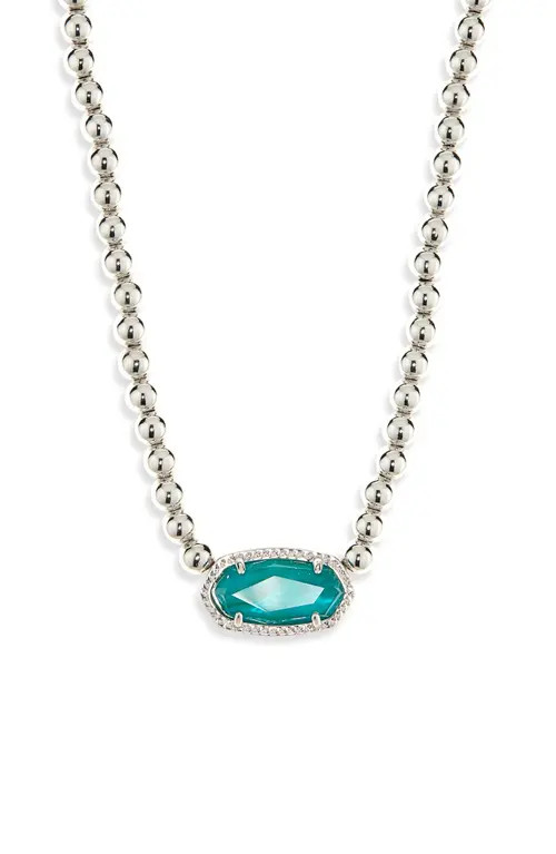 Kendra Scott Elisa Ball Chain Necklace in Silver Bright Aqua Illusion at Nordstrom | Nordstrom