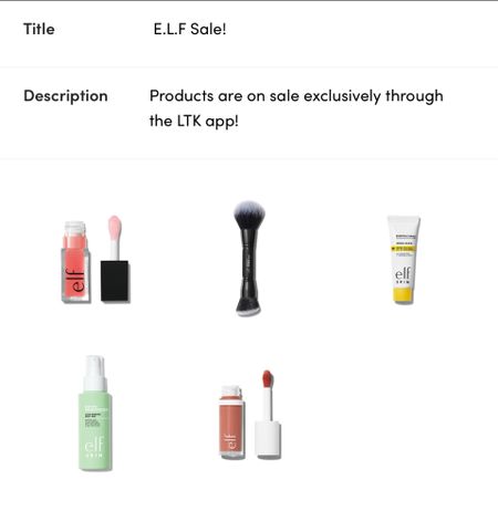 Elf products are on sale exclusively through the LTK app! Products are 40% off when you spent $35+!



#LTKSpringSale #LTKfindsunder50 #LTKbeauty