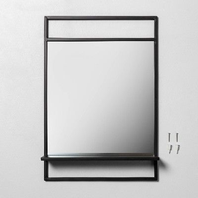 Bath Mirror with Shelf Black - Hearth & Hand&#8482; with Magnolia | Target