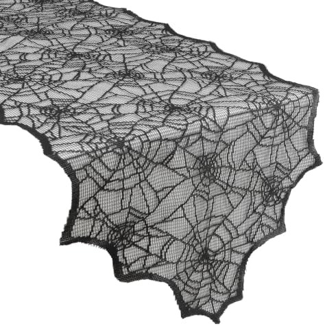 Halloween Table Runner, Black Lace Spider Web Table Runner, Halloween Party Decorations for Table... | Amazon (US)