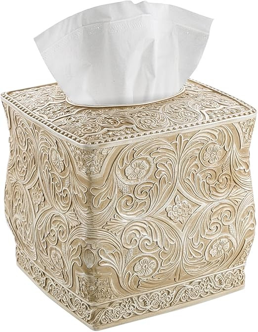 Creative Scents Square Tissue Box Cover – Decorative Bathroom Tissue Holder is Finished in Beau... | Amazon (US)