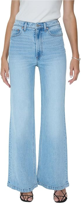 Lana Crop - Women\u2019s High Rise Cropped Wide Leg Jeans, Raw Hem | Amazon (US)