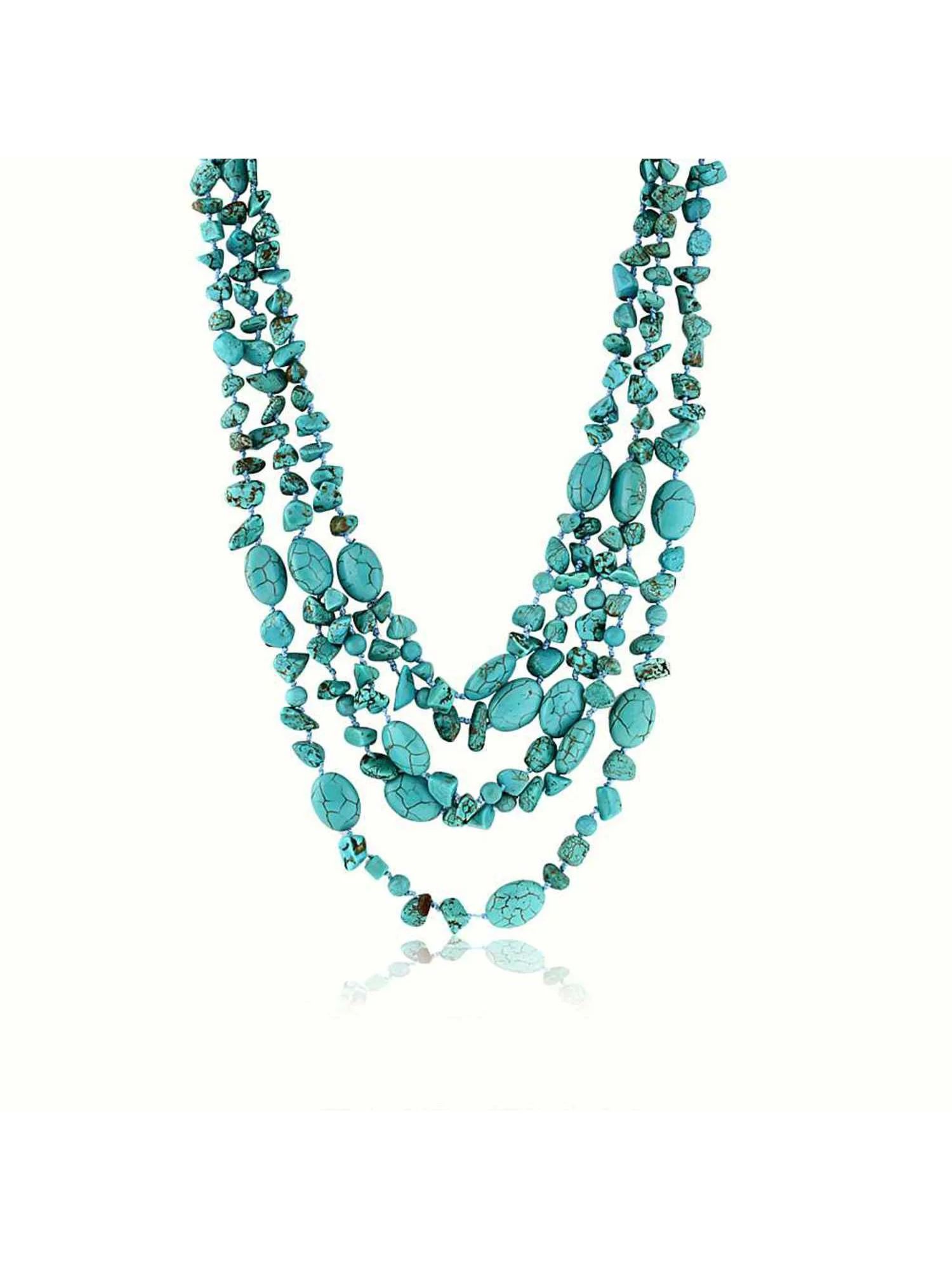 20" 3 Strands  Green Simulated Turquoise  Necklace with Toggle Clasp20 Inch | Walmart (US)