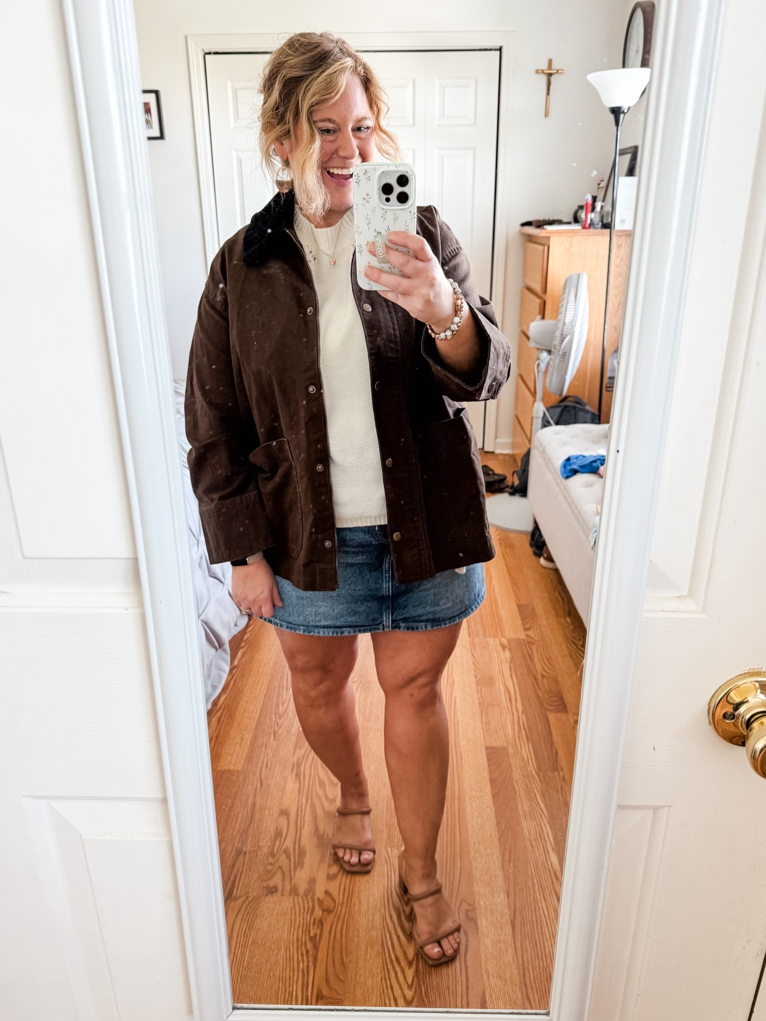 Church outfit! This sweater tee is so cute! It ties on the sides (you’ll want a tank under).  I paired it with my denim skirt which is older so linked similar and my barn coat 

#LTKFindsUnder50 #LTKMidsize #LTKSeasonal