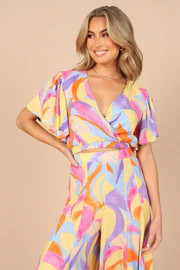 Luis V Neck Cropped Top - Blue Multi | Petal & Pup (US)