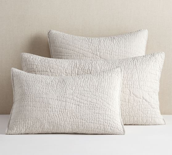 Belgian Flax Linen Handcrafted Quilted Sham | Pottery Barn (US)