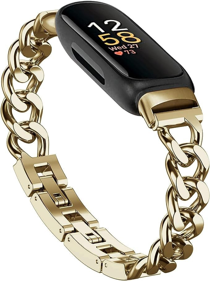 Cool Bands for Fitbit Inspire 3 Bands Women, Stainless Steel Metal Adjustable Wristband Replaceme... | Amazon (US)