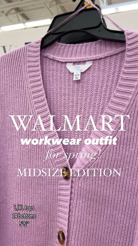 Fresh new workwear look from Walmart!  Perfect for spring!  

L cardigan
L button down (prefer an xl)
L pants
Sized up half a size in the heels



#LTKworkwear #LTKmidsize #LTKfindsunder50