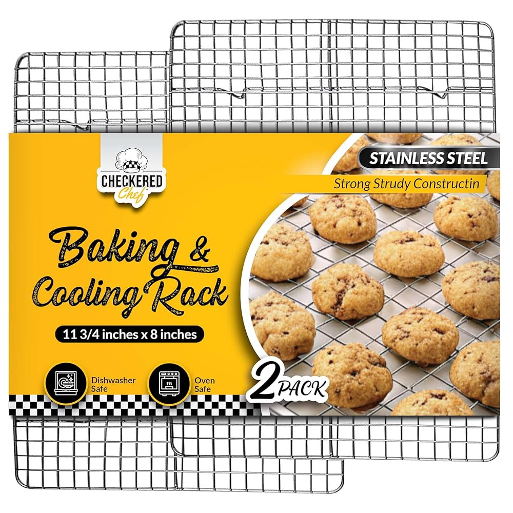 Checkered Chef Cooling Rack for Cooking and Baking - 8” x 11 ¾" Set of 2 Stainless Steel, Oven... | Amazon (US)