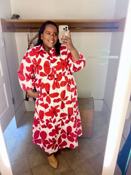 I love this Bettina tiered shirt dress from Anthropologie. Wearing the size XL. This was a best selling - most loved dress in 2023z 

#LTKstyletip #LTKMostLoved #LTKmidsize