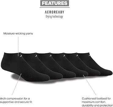 adidas Men's Superlite No Show Socks (6-Pair) | Amazon (US)