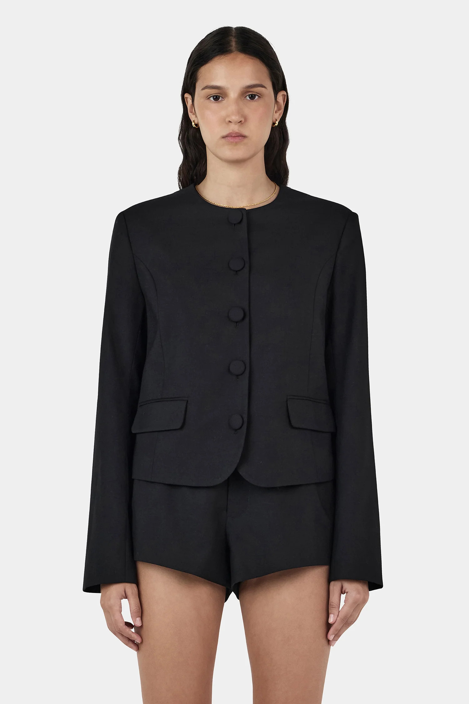 Millard Cropped Jacket Black | Hansen and Gretel