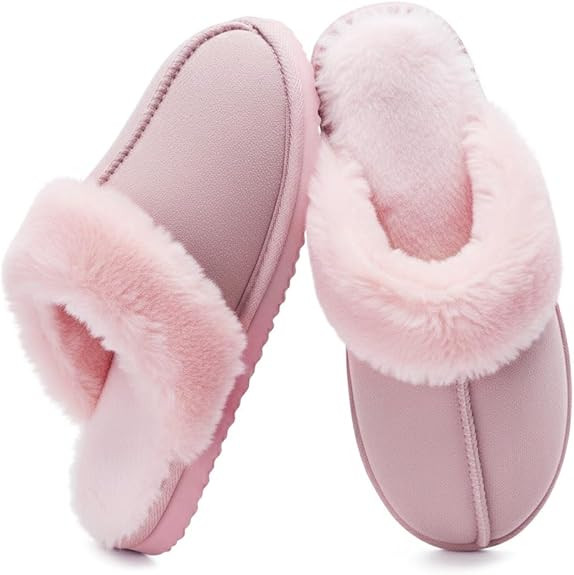 OOW Fuzzy Slippers for Women Cozy Faux Fur House Shoes Winter Warm Memory Foam Slippers for Indoo... | Amazon (US)
