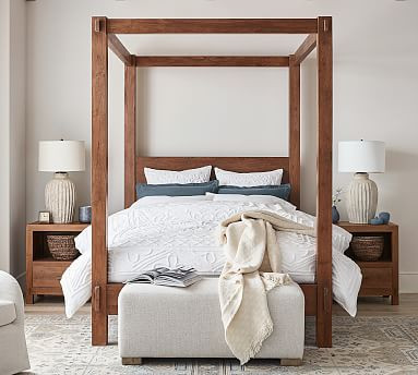 Menlo Reclaimed Teak Canopy Bed | Pottery Barn (US)