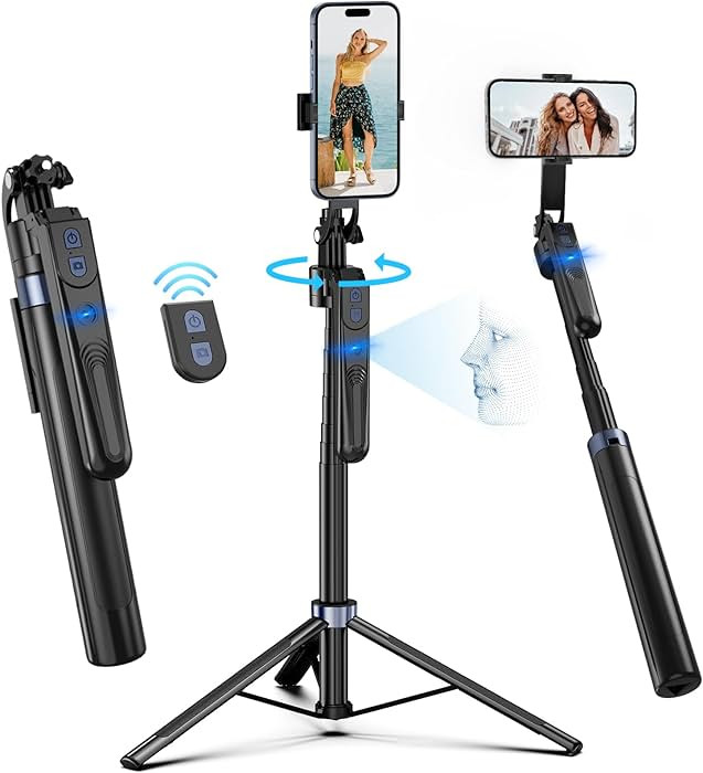 70-inch Auto Face Tracking Tripod 360 Rotation with Stand,Android and iPhone Tripod Holder with R... | Amazon (US)