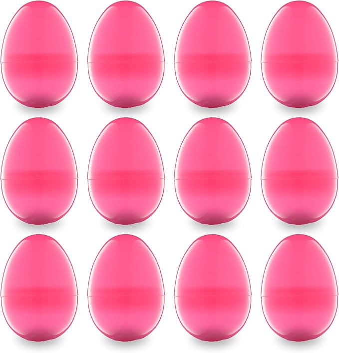 Easter Eggs 3” - Bright Fillable Easter Eggs – 12 pcs - Easter Basket Stuffers - Empty Large ... | Amazon (US)